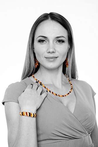 AMBERAGE Natural Baltic Amber Necklace – Multi-Colored, Handmade, Certified Baltic Amber - style: 55 cm (21.6”)