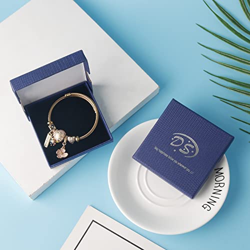 DS Charm Bracelets for girls,exquisite cute cartoon gold friendship bracelets Stainless Steel Bangle with birthday Gift box, Adjustable girls jewelry Suitable for holiday gifts - style: Gold-flower