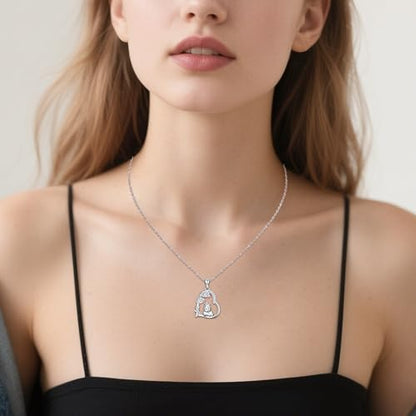 Heart Animal Necklace 925 Sterling Silver Cute Animal Pendant Jewelry Birthday Gifts for Women Girlfriend Mom Animal Lovers - style: Capybara
