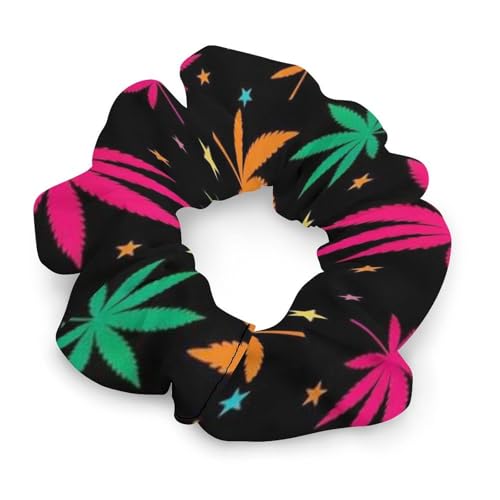 Adjustable Hair Coils Neon Weedleaf Trippy Leaves, Multi-Wrap Spiral Ties, Custom Ponytail Holders for Both Thick and Thin Hair Types - color: Style (857)