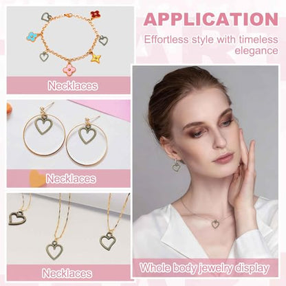 MECCANIXITY Heart Charm, Alloy Love Heart Pendants Valentines Love Dangle Connector Charm Bulk for Jewelry Making Necklace Bracelet Earrings, Cyan - color: Cyan