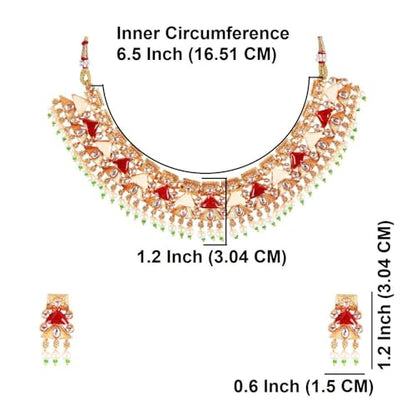 Efulgenz Indian Wedding Antique Crystal Faux Pearl Necklace Set for Women - color: Multi
