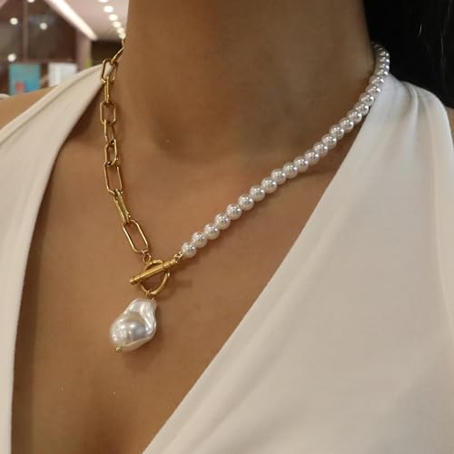 Wellike Colorful Beaded Necklaces For Women Pearl Choker Necklace 18k Gold Plated Dainty Handmade Summer Trendy Jewelry - color: KKWX1690