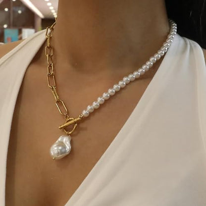 Wellike Colorful Beaded Necklaces For Women Pearl Choker Necklace 18k Gold Plated Dainty Handmade Summer Trendy Jewelry - color: KKWX1690