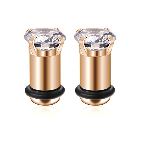 2/4/6/8 Gauge Earrrings Plugs Tunnels Gauges for Ears - color: rosegold4mm