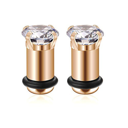 2/4/6/8 Gauge Earrrings Plugs Tunnels Gauges for Ears - color: rosegold4mm