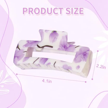laxizar 4 Pcs Hair Clips 4.1 Inch Claw Cips Floral Hair Accessories - color: floral print 2
