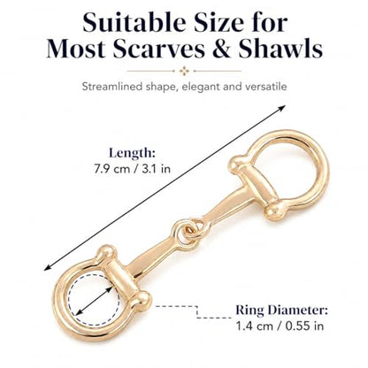 2Pcs Simple and Elegant Horsebit Silk Scarf Buckle Ring Scarf Rings for Women