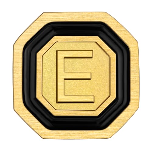 AMITER 18K Gold Plated Initial Cufflinks, Mens Cuff Links for Business Wedding Shirts Studs Suit Accessories - Gift for Groom Husband Father - style: E
