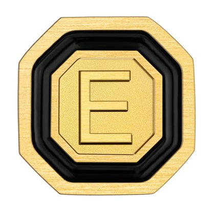 AMITER 18K Gold Plated Initial Cufflinks, Mens Cuff Links for Business Wedding Shirts Studs Suit Accessories - Gift for Groom Husband Father - style: E