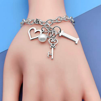 Initial A-Z Bracelets Gift for Women Girls Stainless Steel Chain Bracelet 26 Alphabet Jewelry Gifts for Birthday Anniversary Letter Bracelet Monogram Gifts for Sister Friend Girlfriends Mom 8.26 Inch - color: I