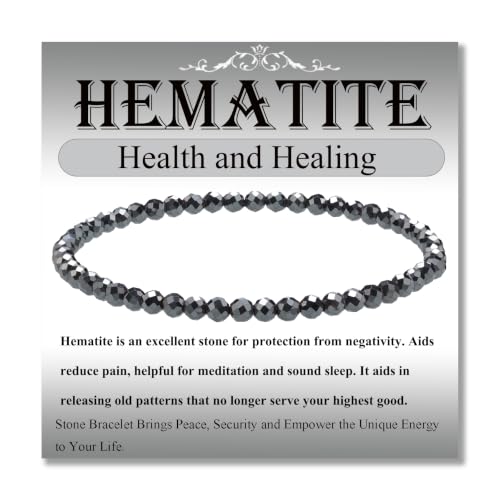 MASSIVE BEADS Natural Genuine Gemstone Beads Healing Crystal Chakra Reiki Jewelry Faceted Round Beads Bracelets 3mm - color: Hematite