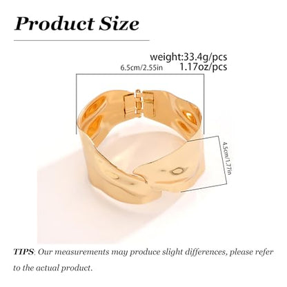 Chunky Gold Cuff Bracelet Chunky Bangles for Women Non Tarnish Modern Gold Jewelry Gifts trendy fashion fall fashion jewelry womens fashion - color: H-Bohemian style bracelet