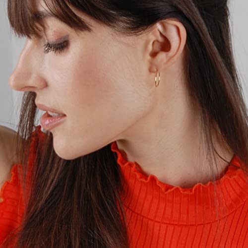 Thin Hoop Earrings for Women - Lightweight Wire Threader Loop Drop Dangles | Plated in 18K Gold or 925 Sterling Silver, Hypoallergenic and Safe for Sensitive Ears - color: 18K Gold Plated - 0.5" inch