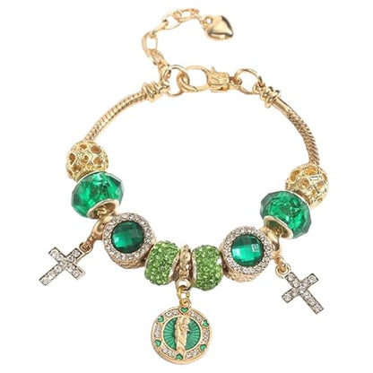Cross bracelet for women Sacred Heart of Jesus Gold Bracelets for Women Confirmation and Baptism Gifts, Encouragement Presents for Mom Sister Daughter and Friends, Christian Jewelry | sacred heart bracelet,christian bracelet,heart bracelet for women,catho