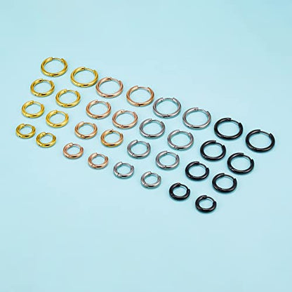 Titanium Huggie Hoop Earrings Hypoallergenic Nickel Free Hinged Sleeper Earrings for Sensitive Skin Cartilage Helix Lobes - style: Huggie 12mm black