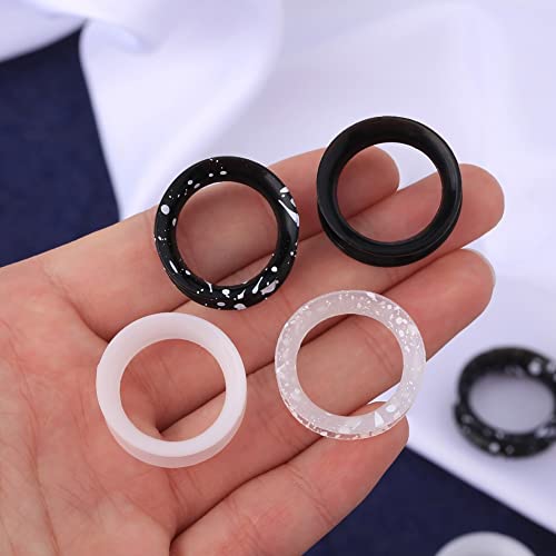 OUFER 8PCS Silicone Ear Gauges Flexible Ear Tunnels Plugs Stretchers Expander Double Flared Flesh Ear Piercing Jewelry for Women Men - color: 3/4"(19mm)