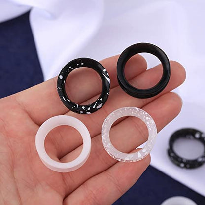 OUFER 8PCS Silicone Ear Gauges Flexible Ear Tunnels Plugs Stretchers Expander Double Flared Flesh Ear Piercing Jewelry for Women Men - color: 3/4"(19mm)