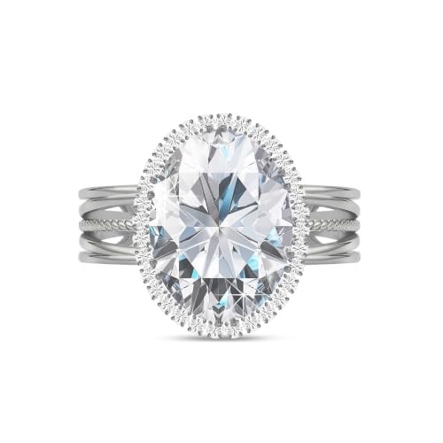 Linawe Costume Jewelry Adjustable Cocktail Ring for Women | Copper, Rhinestone, Cubic Zirconia, Oval, Fake Diamond, Crystal, Stone, Birthstone, Gemstone, Big, Chunky, Statement - color: White Clear