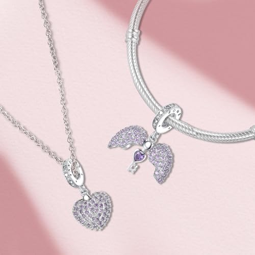 Annmors Birthstone Charms for Bracelet 925 Sterling Silver Charms fit Bracelet Necklace Dangle with 5A Cubic Zirconia Christmas Valentine Mother's Day Gift for Women - color: 06-June-Pearl Alexandrite