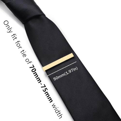 HONEY BEAR 1.97" 2.12" 2.36" Standard Tie Clip for Men Business Wedding | Classic Minimalist, Steel-Plated Copper Base, Gift-Boxed, Thickened, Rounded Corners, Easy to Slide On, No Snag or Wrinkle - style: Matte Gold 5cm