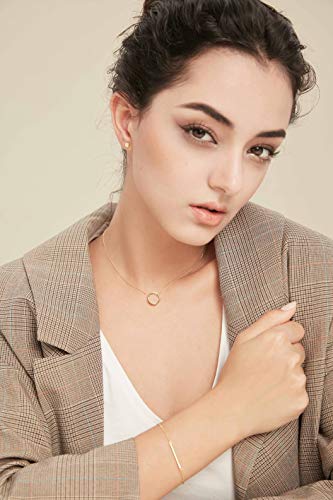 S.Leaf 18K Gold Plated Cubic Zirconia Choker Necklace for Women 925 Sterling Silver Layered Coin Moon Star Heart Circle Crystal Lariat Pendant Necklaces Gifts for Women Trendy - color: Circle_Silver
