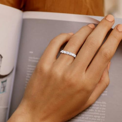 3.5mm Stackable Rings S925 Sterling Silver Created Birthstone & Cubic Zirconia Ring for Women Wedding Bands Anniversary Birthday Jewelry Size 6 to 10(with Box) - color: 04-Cubic Zirconia-Apr