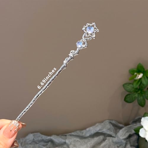 2 Pcs Hair sticks for buns,French hair pins for women,Buns and Updos with No Hair Damage,Metal Starry sky French Pin Great Hold,Suitable for fine & thick hair US303