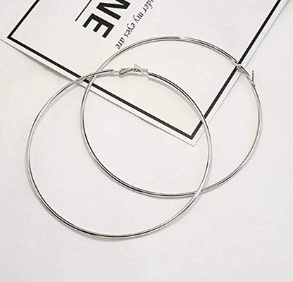 VONALA 925 Sterling Silver Circle Endless Hoop Earrings - Jewellery for Women - size: 35mm