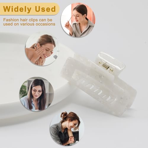 VOCOSTE Hair Claw Clips, 4" Large for Thick Hair, Pear White | Strong Non-Slip Hold, Half Ups, Acetic Acid Hair Clips for Durability, Secure Chic Daily Styles - color: Pear White