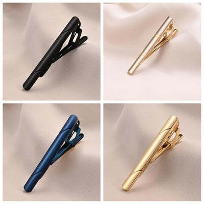 wynameleri Tie Pins for Men Silver Black 3 Pcs 10 PCS Short Tie Clip Set 2.3, 2.4 Inch Business Shirt Necktie Pinch for Men - color: B0310018