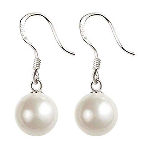 925 Sterling Silver Hook Pearl Dangle Earrings for Women Drop Hook Vintage Earrings Jewelry Birthday Gifts - style: Pearl