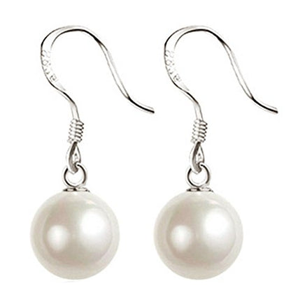 925 Sterling Silver Hook Pearl Dangle Earrings for Women Drop Hook Vintage Earrings Jewelry Birthday Gifts - style: Pearl