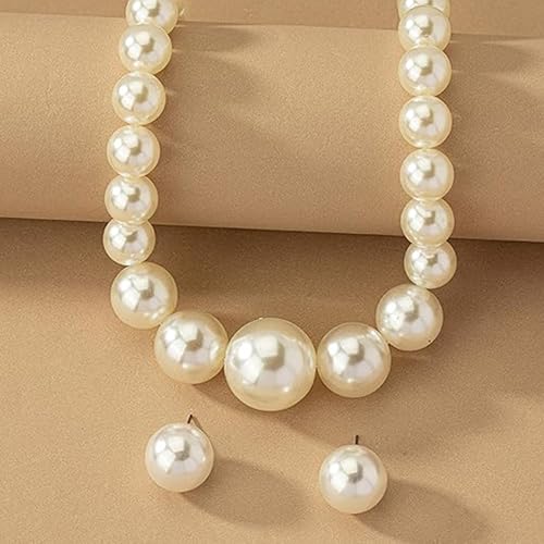 Faux Pearl Choker Necklaces for Women Large Chunky Pearl Necklace Dainty Statement Bride Wedding Jewelry - style: Chunky Pearl