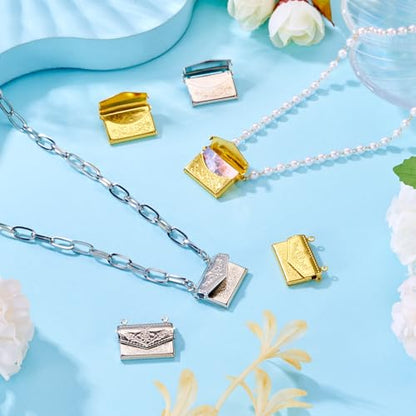 Elecrelive Locket Pendants Photo Frame Charms Memory Photo Charms Heart Locket Photo Frame Pendants - color: 2 Colors - Rectangle