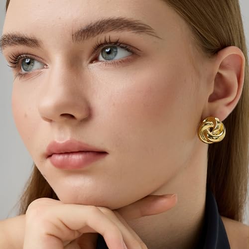 Green Crystal huggie gold hoop earrings for women Girls,14K Gold Plated with 925 Sterling Silver Post color Cubic Zirconia dainty cute Earrings| CZ Stud Earring - color: Infinity Knot Earrings