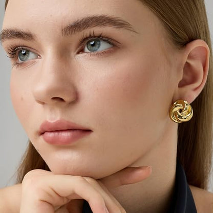 Green Crystal huggie gold hoop earrings for women Girls,14K Gold Plated with 925 Sterling Silver Post color Cubic Zirconia dainty cute Earrings| CZ Stud Earring - color: Infinity Knot Earrings
