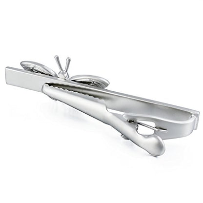 HAWSON 2 inch/ 2.2 inch Tie Clip for Men, Novelty Tie Bar Clip for Men and Boys, Interesting Tie Clip for Party - color: Blue Butterfly