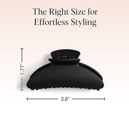 Kitsch Medium Hair Clips for Women - Black and Tort, 2pcs | Strong Hold Claw Clips – Great for Updo, Half Up Hairstyle – Daily Hair Accessories