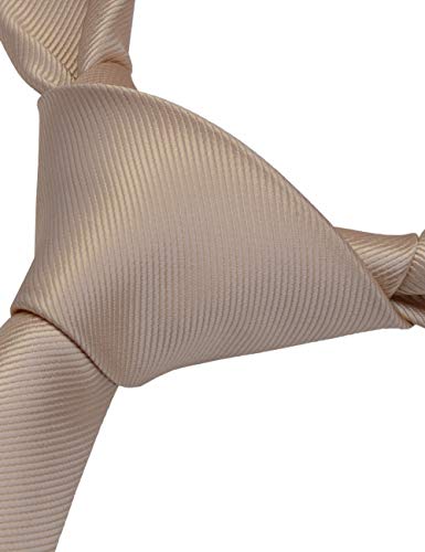 GUSLESON 3.15"（8cm） Solid Color Necktie and Pocket Square Cufflinks Sets For Men + Gift Box - color: Champagne