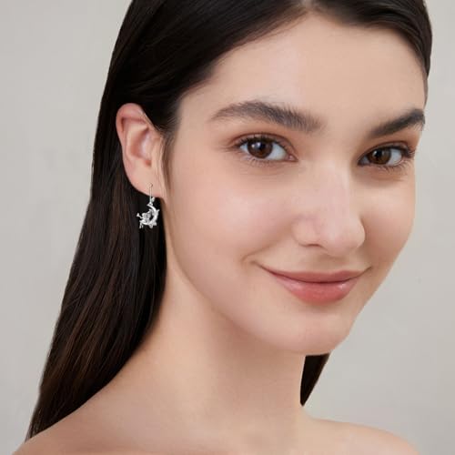Fairy Gift Necklace/Earrings for Women 925 Sterling Silver Angel Elf Jewelry Gifts for Daughter - color: Earrings-C