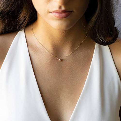 itianxi Dainty Cross Charm Pendant Necklaces,14K Gold Tiny Three Ball Necklace,Simple Fashion Jewelry for Women - color: ball