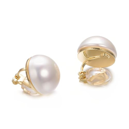 Yoursfs White Pearl Clip On Earrings for Women Classy Faux Pearl Earrings Painless Non-Piercing Hypoallergenic Jewerly