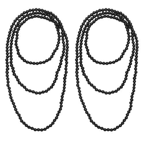 Long Pearl Necklace, Jewelry Faux Pearls Pendants Faux Pearls Strand Beads - color: Black