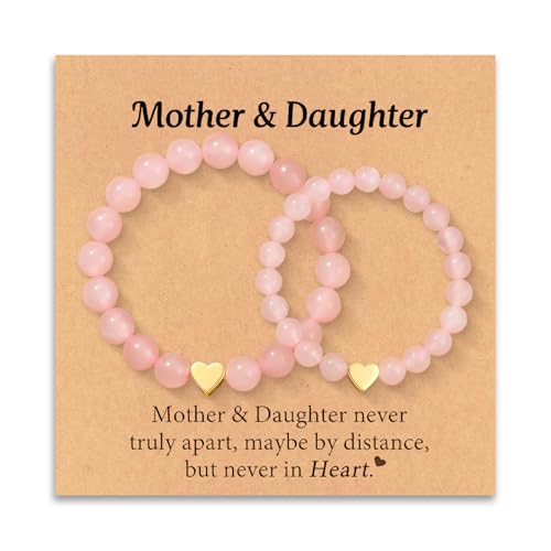 Matching Heart Bracelets for Mommy and Me Adjustable Hearts Charm Chain Bracelet Matching Mother Daughter Bracelets Set for 2 Birthday Mothers Day Gifts - color: A5:mother daughter bracelets