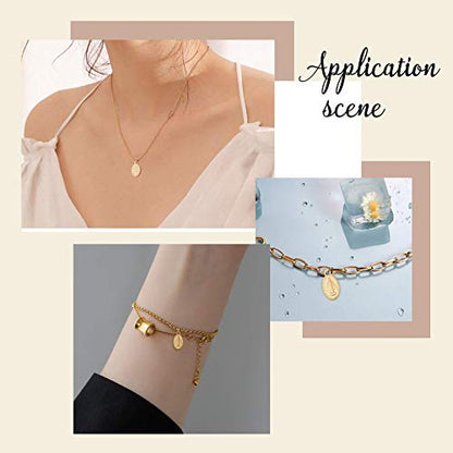 UNICRAFTALE 10pcs Oval Extender Chain Drop 304 Stainless Steel Pendants Oval with Virgin Mary Charms Golden Color 15mm End Drop Charm Connector for DIY Jewelry Making - color: Golden-S