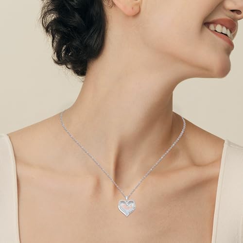 925 Sterling Silver Necklace Gifts for Women Crystal/Opal Jewelry Pendant Christmas Birthday Gift - style: Opal-Aunt