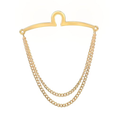 Yoursfs Tie Chains for Men Gold and Sliver Tie - style: Gold Double Tie Chains