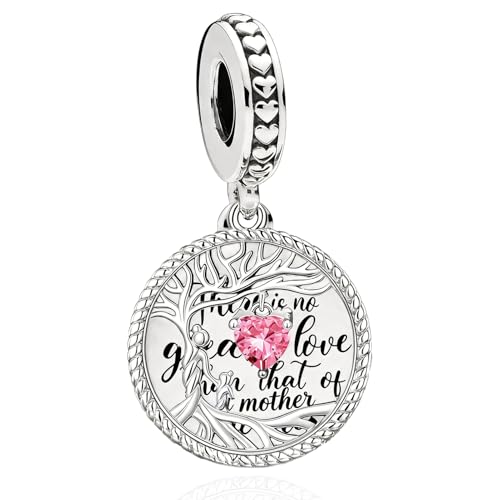 Tree of Life Dangle Charm Mother's Love Pendant Bead Compatible with Pandora Bracelets & Necklaces Women - color: Pink