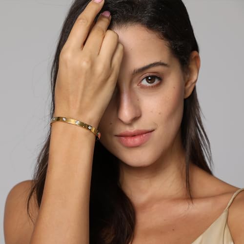 A D. ALLEN & DANMI. 18 K Gold Plated Love Bangle Bracelet Set Flexible Wide Wristband Bangle Bangle Set for Love - color: 2 Sets Rope Bangle